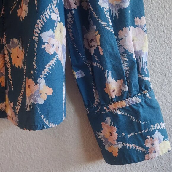 LoveShackFancy Shirt Womens Small Ruffle Floral Button Down Romantic Top Blouse - Picture 2 of 9